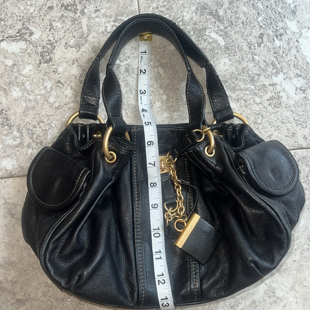 Juicy Couture Vintage Black Leather Small Satchel Handbag - Picture 14 of 17
